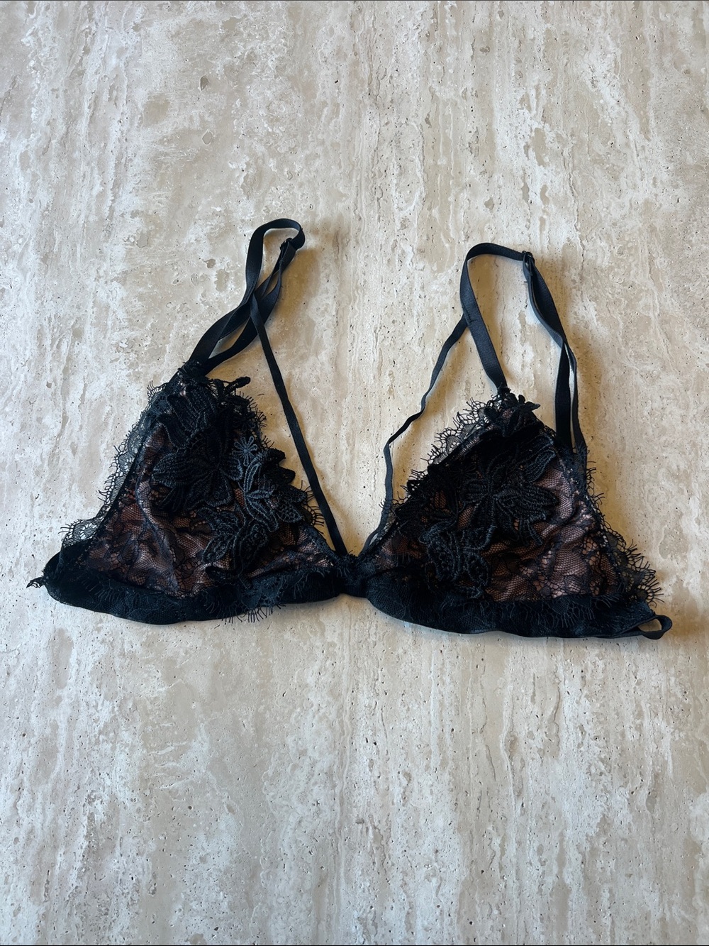 Paper Crane Black Lace Triangle Bralette